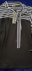Allegra K black and white blouse
